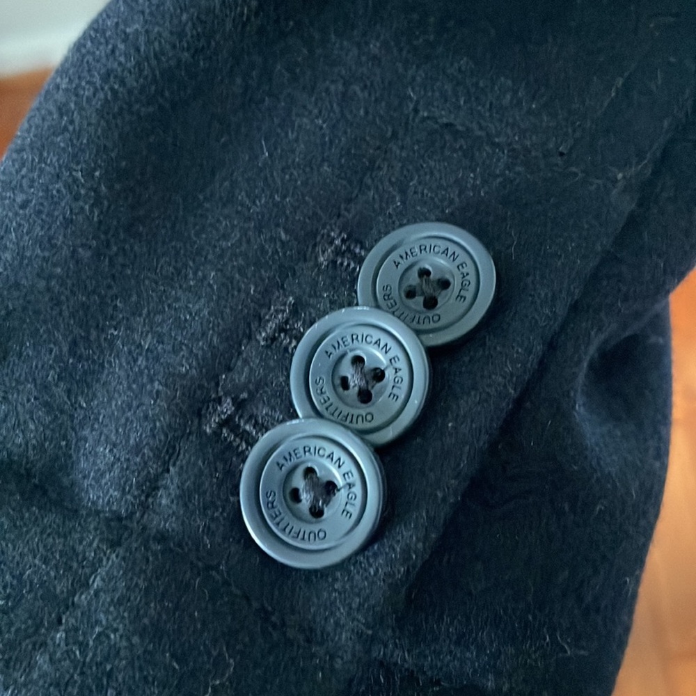 American Eagle Outfitters, navy blue, Men’s pea coat in size M. Worn once. - Picture 5 of 6
